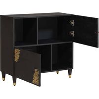 vidaXL Buffet avec étagère Noir 80 x 33 x 75 cm Bois de mangue massif