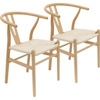 Lot de 2 chaises style scandinave en bois massif
