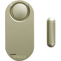 ARREGUI AL013 Alarmanlage fürs Haus, Wohnung, Büro, Schrank, Garage oder Wohnmobil Fensteralarm Türalarm mit Sensor Alarmanlage mit 2 Fernbedienungen Fenster oder Tür Alarm mit Sirene gold