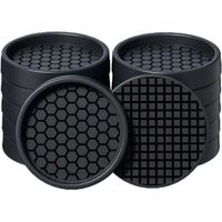 Confezione da 12 sottobicchieri rotondi da 5 cm per mobili in legno duro, protezioni antiscivolo per tazze, letti, divani, fermamobili per evitare scivolamenti (nero)