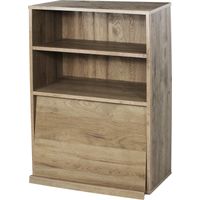 Iris Ohyama, Möbel mit Türen, Aufbewahrungsregal, 2 modulare Fächer alle 3.2cm, Design, Modern, Vielseitig verwendbar, Büro, Schlafzimmer, Wohnzimmer - Flap Rack CHR-1 - Aschbraun