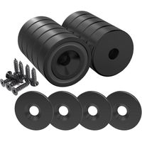 12 Stück Neodym-Magnete, 10 kg Kraft, 20 x 7 mm, mit Loch und Kapsel, Senkkopf-Topfmagnet mit Schraube und 12 Stahlpads (Klavierlack-Schwarz)