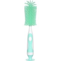 Silicone Bottle Brush Long Handle Baby Bottle Cleaner 360 Degree Soft Bristle for Glass Bottle with-Green
