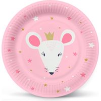 PAW - Piatti Carta Compleanno (23 cm) I 10 Pezzi I Piatti Usa e Getta - Animali, Topo, Rosa I Piatti di Carta per Feste, Vacanze, Matrimoni I 100% Biodegradabile I Colore: Magical Friends
