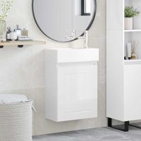 vidaXL Bathroom Vanity Unit with Tap High Gloss White