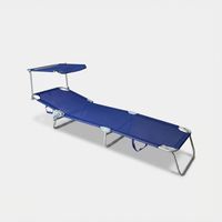 Tumbona plegable con toldo Rimini - Azul Marino