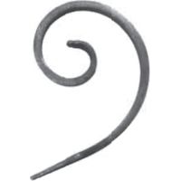 Riccio a spina di pesce - Altezza 100mm Larghezza 65mm Piatto 16x6mm - Ferro battuto - Saldatura