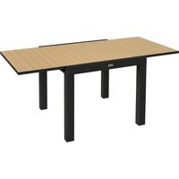Tavolo da Giardino Allungabile per 4-6 Persone con Piano a Doghe, in Alluminio, 81/162x80x75 cm, Giallo