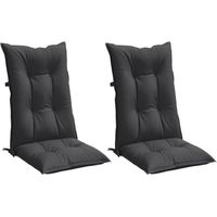 vidaXL Highback Chair Cushions 2 pcs Melange Anthracite 120x50x7 cm Fabric