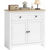 Buffet de Cuisine Meuble de Rangement avec Tiroir et 2 Portes Effet Chêne et Blanc 78,5x35x80 cm - PANGIVO