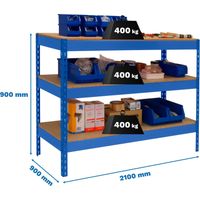 Simonrack Regalsystem aus robuster blauer Harz