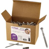 Lot de 200 vis terrasse en INOX A2 à tête réduite crantée - Diamètre de 5 mm - Longueur 70 mm