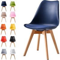 Dining Chairs Designer Side Chairs Wooden Legs Office Home Commercial EVA BLUE 1