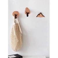 RHG patères en bois pour chambres d'enfants et crèches, jolis petits crochets en forme d'arbre, crochets en bois, crochets muraux pour enfants, lot de 3