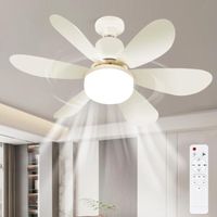 Ceiling light with fan, LED ceiling fan quiet, with lighting and remote control, 3 modes dimmable, 3 wind speeds, timer function, ceiling fan for living room bedroom