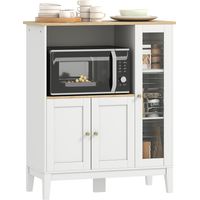 Mueble Auxiliar de Cocina Moderno con Estantes 3 Puertas y Sistema Anti-vuelco 80x35x97 cm Blanco