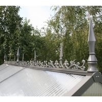 KGT Gewächshaus Zubehör Firstverzierung 10 mm GWH Typ IV 400x6 cm Aluminium silber