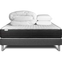 Komplettpaket Bett - Matratze 180x200 cm + Boxspringbett mit Lattenrost (im Set) + 2 Kopfkissen + Bettdecke - Vitalmemo One