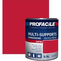 Peinture intérieure multi-supports, satin, murs, plafonds, boiseries, radiateurs, sans odeur, plusieurs teintes PROFACILE BF1B37 0.5 litre