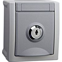 VIKO Interruttore per ambienti umidi Presa schuko con chiusura Pacific Grigio 90591044-DE