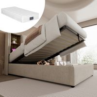 Cama individual con almacenaje carga inalámbrica OKMYHOME
