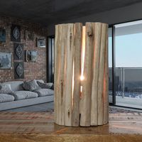 Lampe à poser en bois flotté – Hauteur 300 mm – Culot E27 jusqu'à 40W – Classe de protection IP20 – Unique et artistique – Licht-Erlebnisse