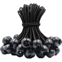 60 Stück Bungee-Spanner, Gummispanner mit elastischem Ball für Planenzelte, Banner, Flagge, Camping, Pavillon (schwarz)