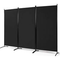 Costway – Paravent pliable 3 panneaux en polyester – Cloison de séparation 260 x 183 cm – Pieds en acier incurvés pour stabilité – Usage intérieur et extérieur