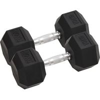 Deux haltères, poids total 20 kg, en fonte.