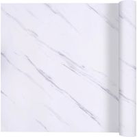 Papier adhésif effet marbre blanc imperméable, autocollant, pour plan de travail de cuisine ou placard