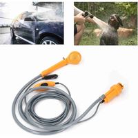 Kit douche portable 36W sur prise allume-cigare, monté sur véhicule, pour camping extérieur, lavage, irrigation, orange