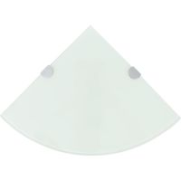 Étagère de coin avec supports chromés Verre Blanc 25x25 cm vidaXL