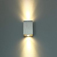 LED Wandlampe Innen Aussen Wandleuchte Weiß Modern Aluminium Up and Down für Veranda Schlafzimmer Korridor Wohnzimmer Treppen Flur 2W Warmweiß