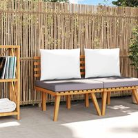 Chaise de jardin avec coussins-Chaise de terrasse-Chaise d'extérieur bois d'acacia massif