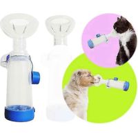 Chambre d'inhalation avec 2 masques compatibles avec les chats et les petits chiens. Chambre d'inhalation compatible avec les animaux de compagnie, de forme ronde, en silicone-B16