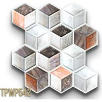 pacco da 4 Pannelli 3D Autoadesivi in PVC 30X30cm vari decori ultrarealistici ideali per bagni e cucine-CUBI DI MARMO - TPWP542