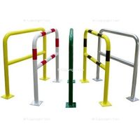Barriera protettiva nera e gialla con piastra VISO 150 x 150 mm - acciaio zincato - 2000 x 1000 m - Ø60 mm - BAR620NJ