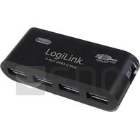 2direct GmbH Logilink USB 3.0 Hub, 4 Ports, inkl. Netzteil De 3.5A, Schwarz