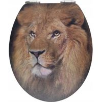 Wenko LION Copri WC con motivo 3D leone in MDF resistente