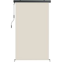 Tenda a Rullo Avvolgibile in Poliestere Anti-UV con Cassetta in Alluminio e Manovella, 250x160 cm, Bianco Crema