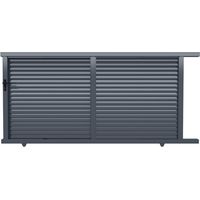 Portail Coulissant ALU Arles persienné passage 3m50 ou 4m00 - Ht 1m70 - Gris