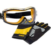 DeWalt fingerlose Arbeitshandschuhe Gr. L + Vollsicht Schutzbrille im Set