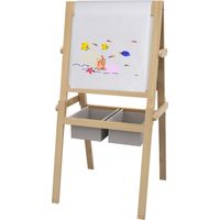 Lavagna per Bambini 3 in 1 con Cavalletto e Cestini, 58x50,5x109cm