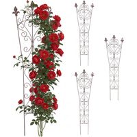Vintage Metal Garden Trellis, Fleur-De-Lis Finials