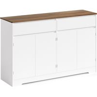Sideboard Bealife Aufbewahrungsmöbel Hölzernes 140 x 89 x 40 cm mit 2 Schubladen 2 Verstellbaren Einlegeböden und 4 Türen für Küchen Esszimmer Flure Vintage