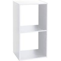 Estantería madera 2 estantes mezcla natural blanco