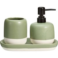 Distributeur de savon et gobelet à brosses à dents sur support en céramique THE PASTELS