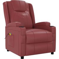 Massagesessel Weinrot Kunstleder vidaXL