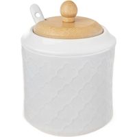 Zuccheriera con cucchiaino, zuccheriera in porcellana bianca, zuccheriera, WHITELINE 350 ml ORION 126715