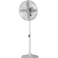 Ventilateur à piédestal 120 cm acier argent 3 vitesses angle réglable hauteur réglable
